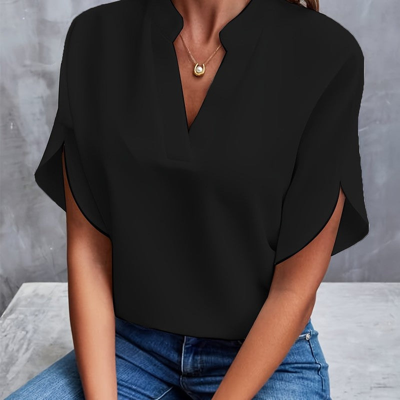 Elise | Blusa com decote em V e decote drapeado