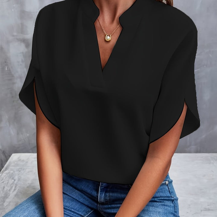 Elise | Blusa com decote em V e decote drapeado