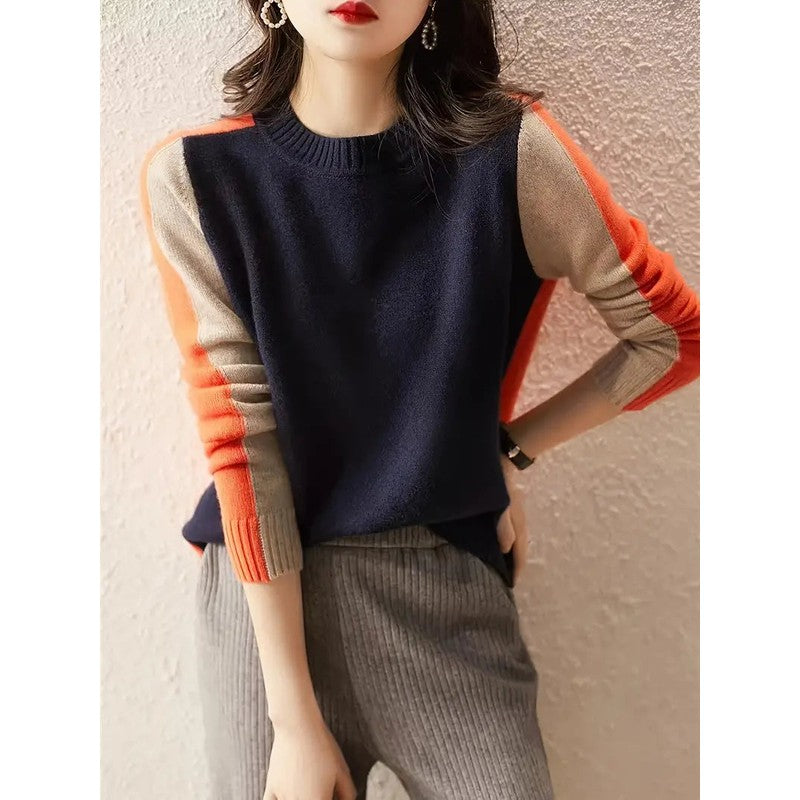 Émiliane | Camisola de gola redonda com blocos de cor