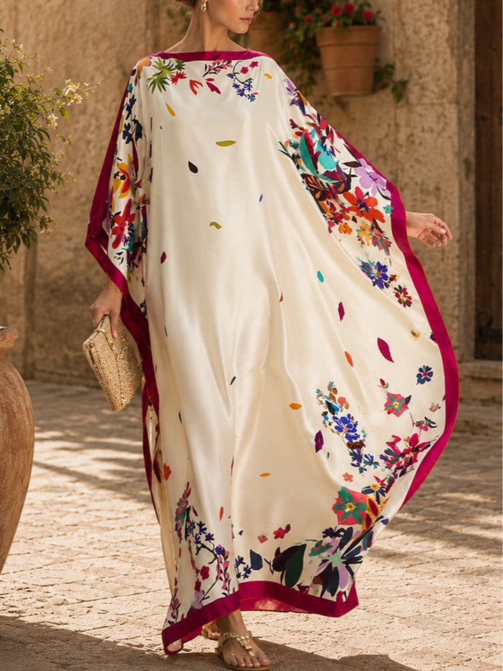 Jantine | Robe de cetim floral