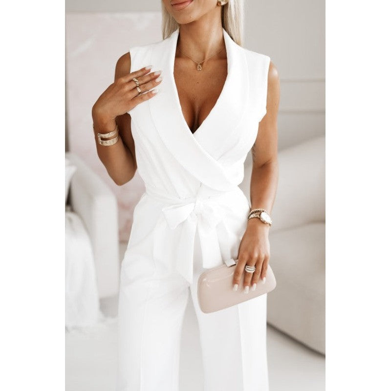 Josephine | Wijdpijp Jumpsuit met Ceintuur