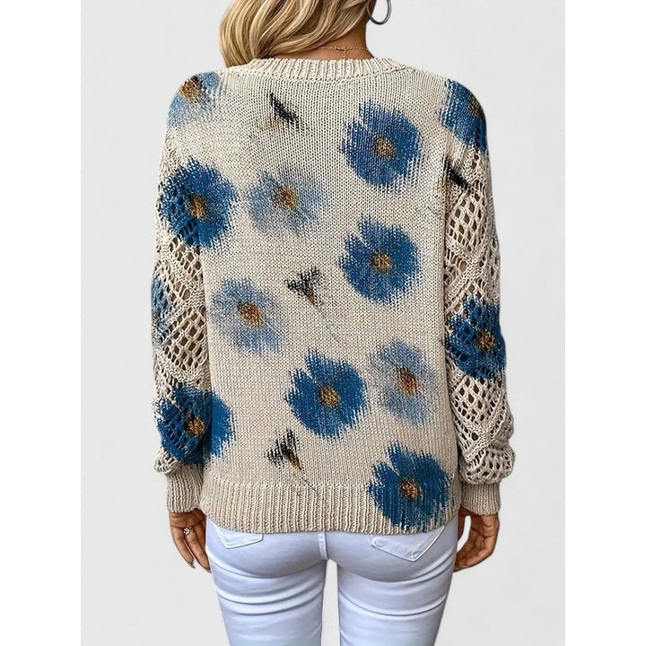 Aubrielynn | Bloemenprint V-hals Trui