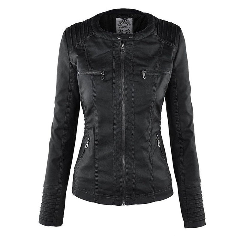 Monica | Veste en cuir matelassée à capuche