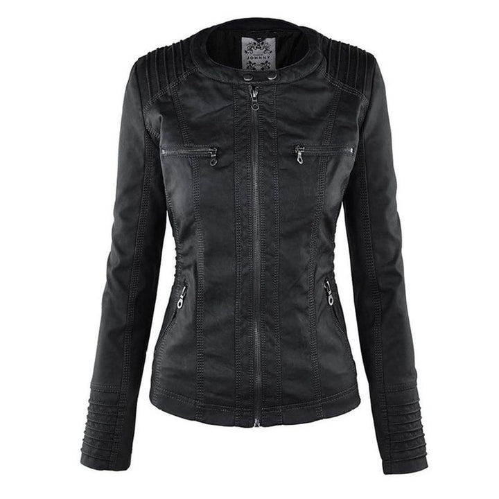 Monica | Veste en cuir matelassée à capuche