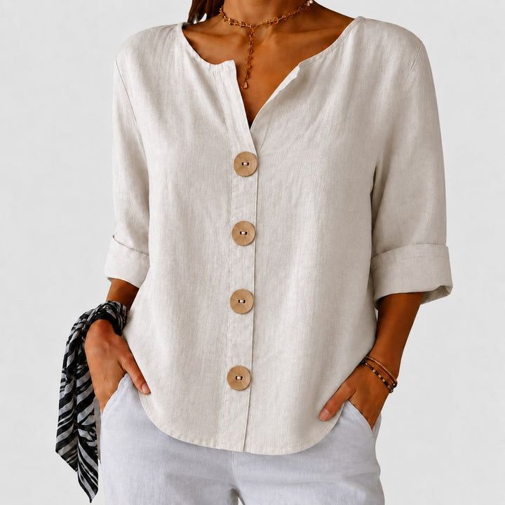 Amira | Blusa com decote em V drapeado