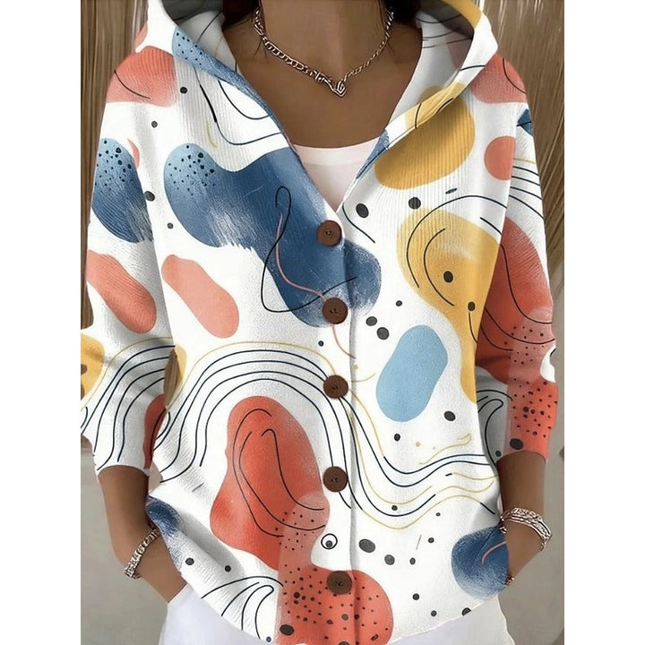 Vanessa | Abstract gebreid vest met lange mouwen