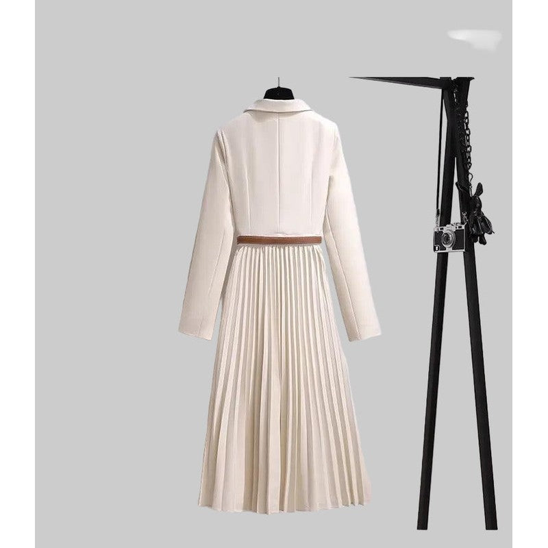 Damen | Blazerkleid mit kariertem Rock und Gürtel