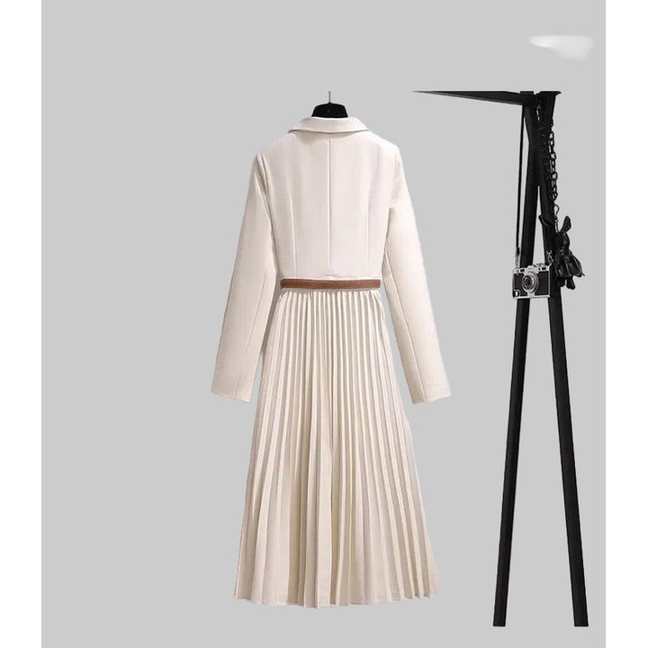 Damen | Blazerkleid mit kariertem Rock und Gürtel