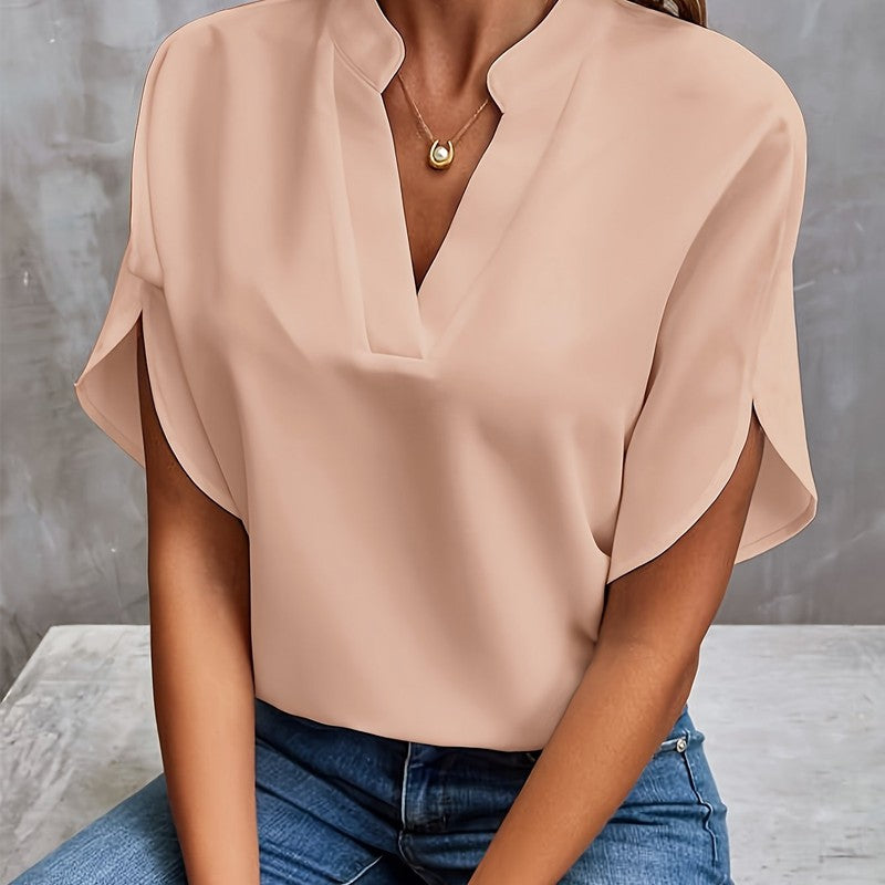 Elise | Blusa com decote em V e decote drapeado