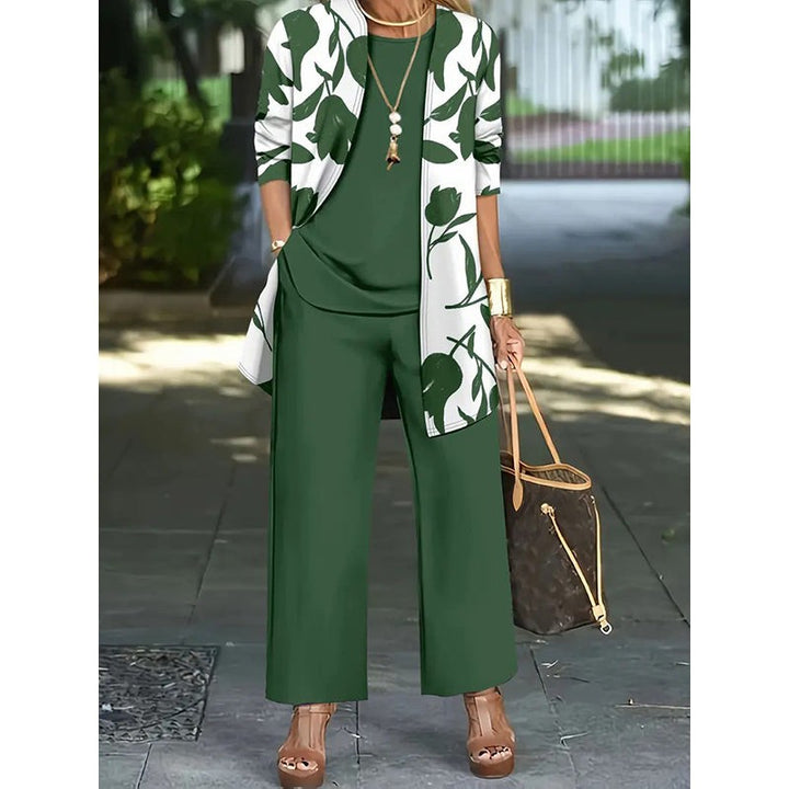 Laura | Ensemble pour femme 3 pièces avec gilet, haut et pantalon