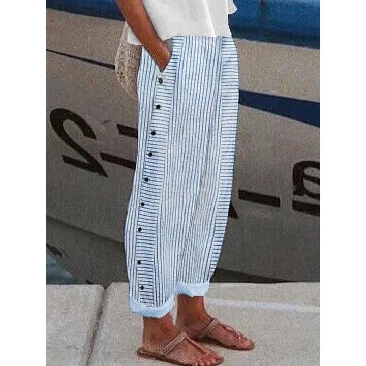 Julia | Relaxed Fit Verticale Strepen Broek