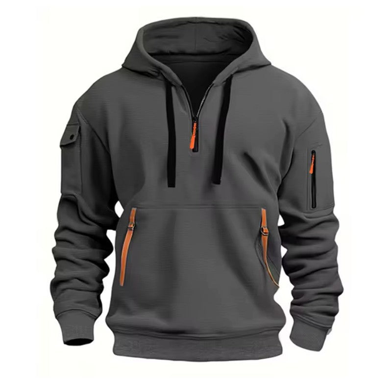 Hoodie für Herren | Locker sitzend mit Reißverschlussdetails und Taschen