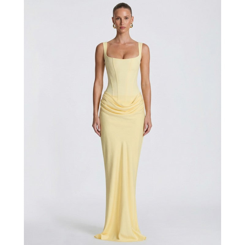 Victoria | Getailleerde korsetjurklook maxi-jurk