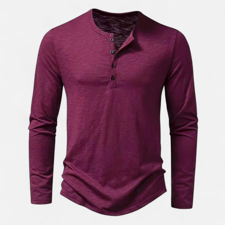 Mannen | Henley-T-shirt met knopen