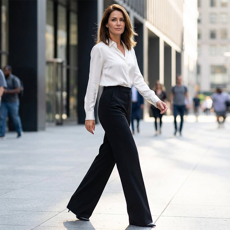 Emma | Hoge taille Wide-Leg Pakbroek