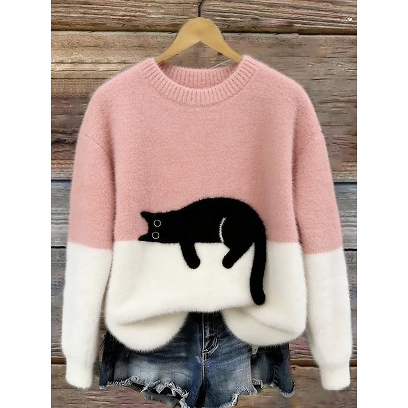 Lina | Pull ample à imprimé de chat