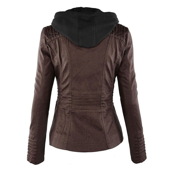 Monica | Veste en cuir matelassée à capuche