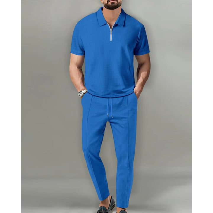 Zandro | Strukturiertes Poloshirt- und Hosenset