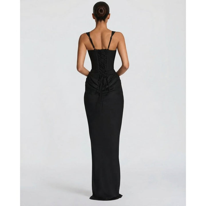 Victoria | Getailleerde korsetjurklook maxi-jurk