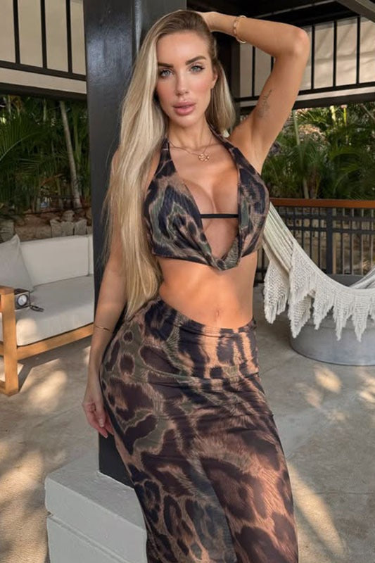Aafke | Bikini stampato con maxigonna