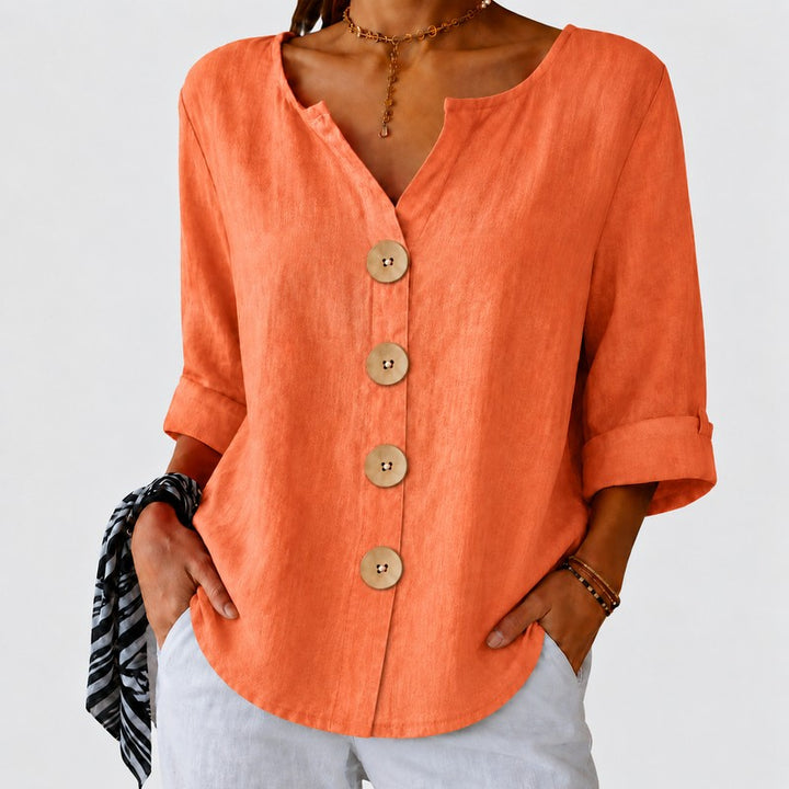Amira | Blusa com decote em V drapeado