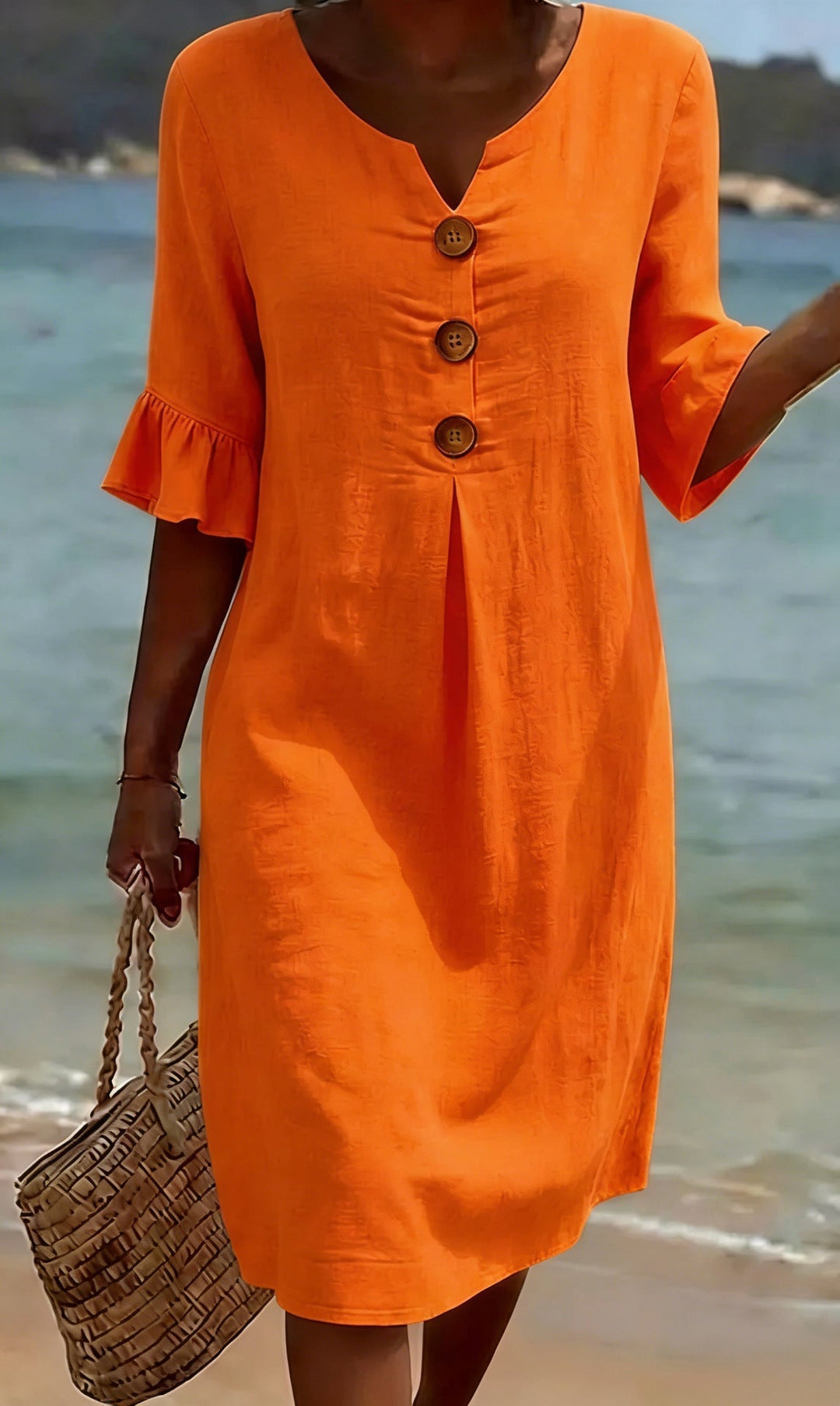 Sietske | Robe midi légère boutonnée