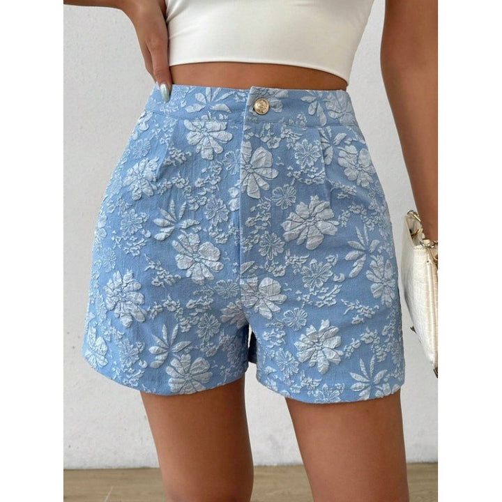 Elise | Hoge taille korte broek met bloemmotief