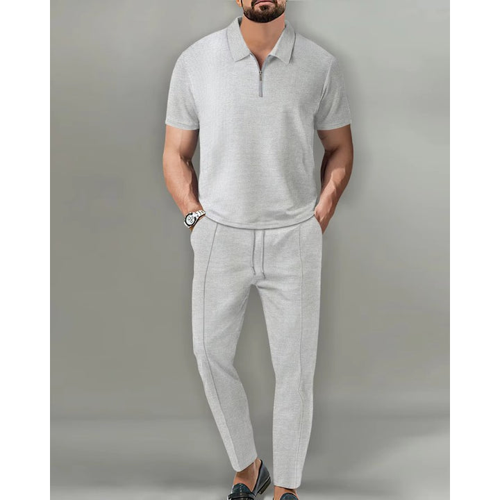 Zandro | Strukturiertes Poloshirt- und Hosenset