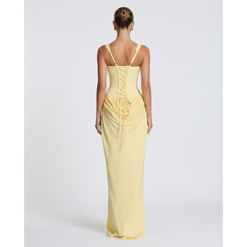 Victoria | Getailleerde korsetjurklook maxi-jurk