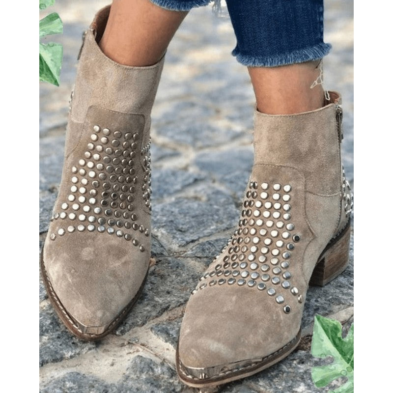 Laura | Bottines à talon et bout pointu avec clous