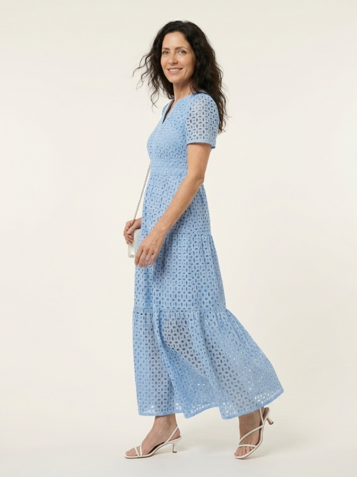 Steffie | Durchbrochenes Lagen-Midikleid
