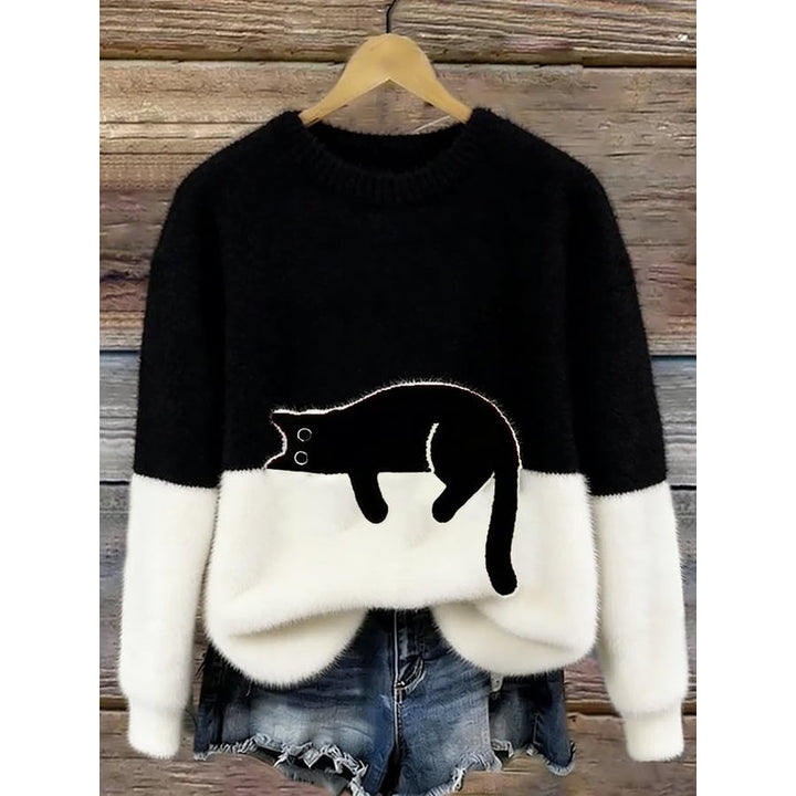 Lina | Pull ample à imprimé de chat