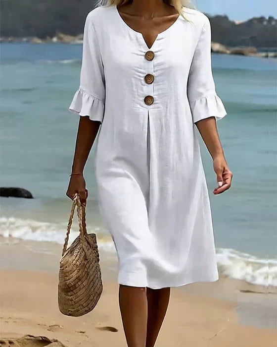 Sietske | Robe midi légère boutonnée