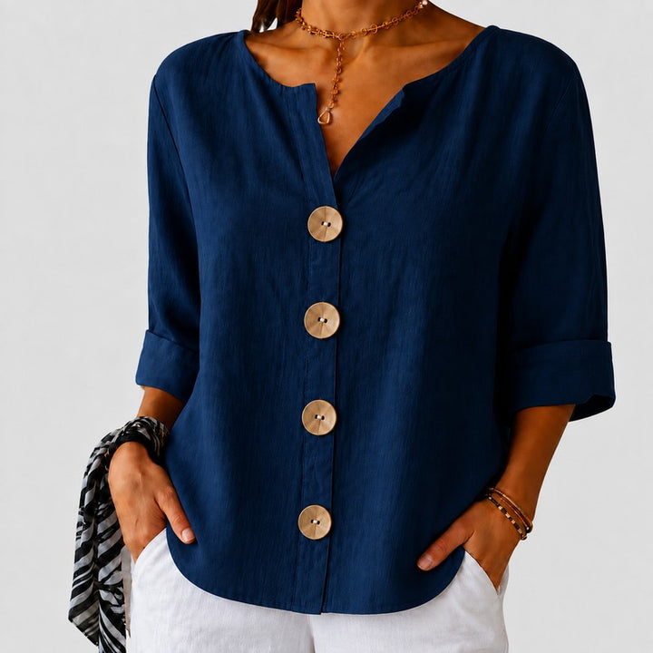 Amira | Blusa com decote em V drapeado