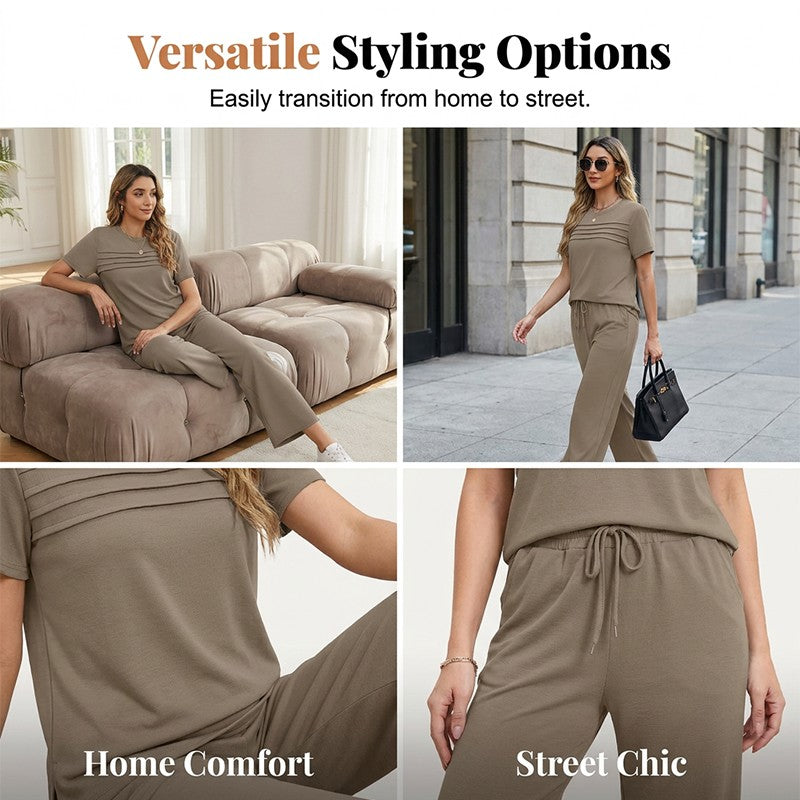 Anna | Relaxed Fit Loungeset met wijde pijpen