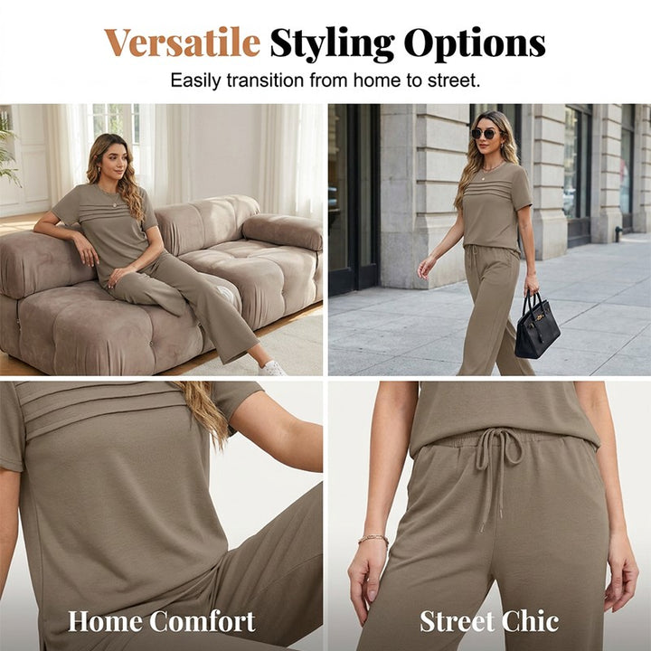 Anna | Relaxed Fit Loungeset met wijde pijpen