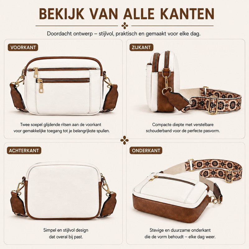 Mila | Verstellbare Schultertasche mit Blumenmuster