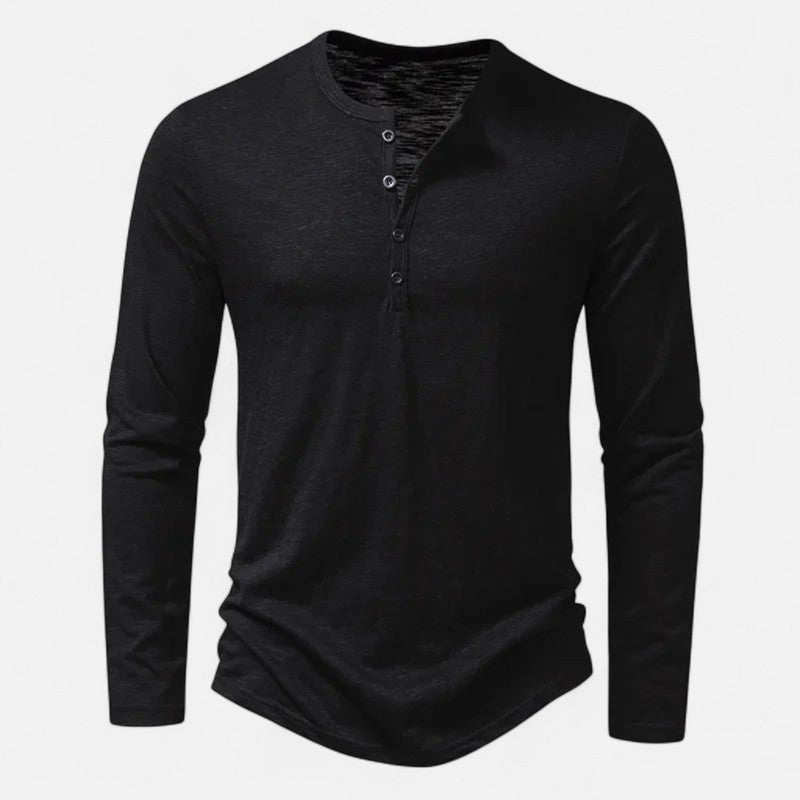Mannen | Henley-T-shirt met knopen