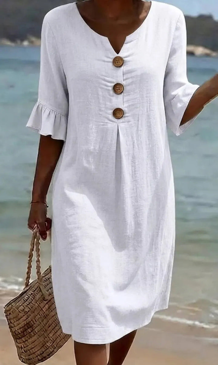 Sietske | Robe midi légère boutonnée