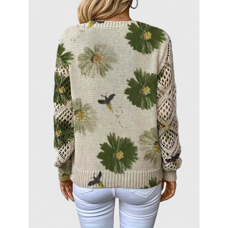 Aubrielynn | Bloemenprint V-hals Trui