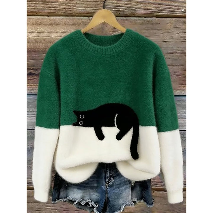 Lina | Pull ample à imprimé de chat