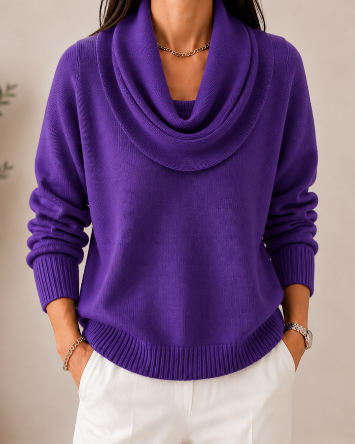 Katrien | Strickpullover mit Wasserfallausschnitt