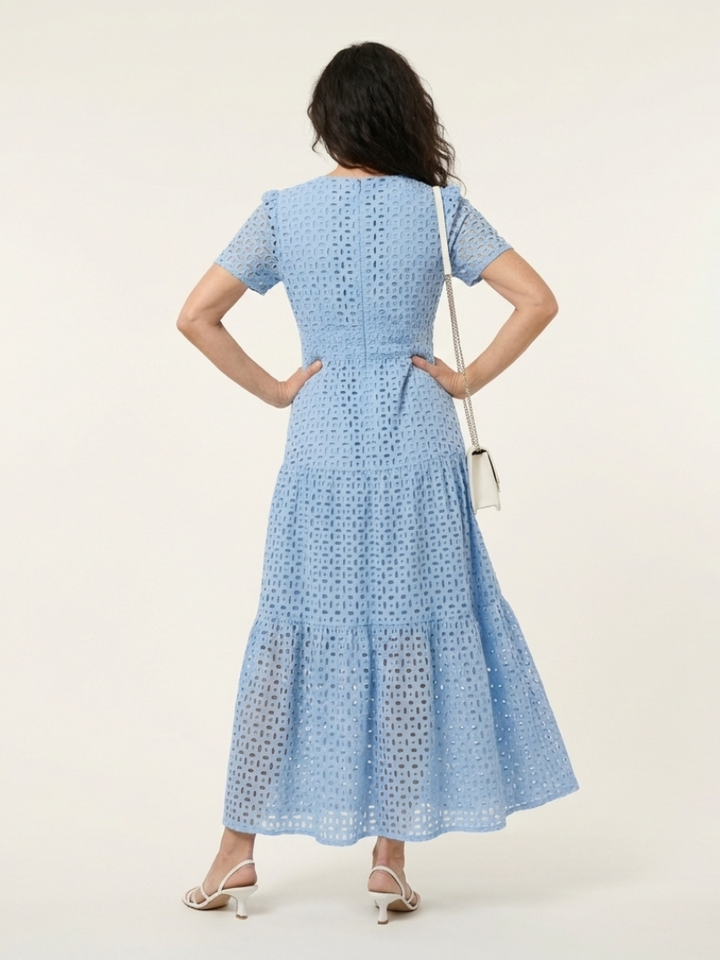Steffie | Durchbrochenes Lagen-Midikleid