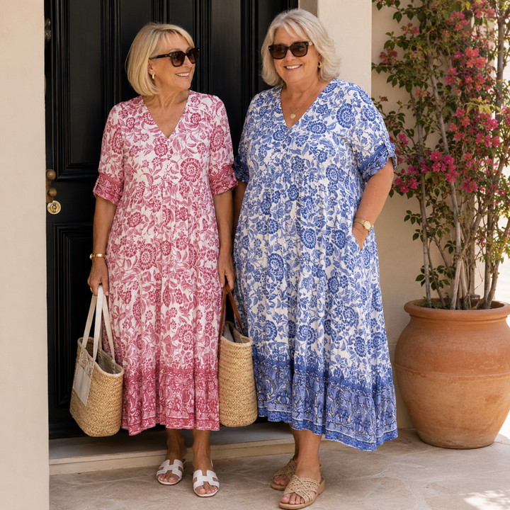 Sien | Robe midi fleurie à col en V