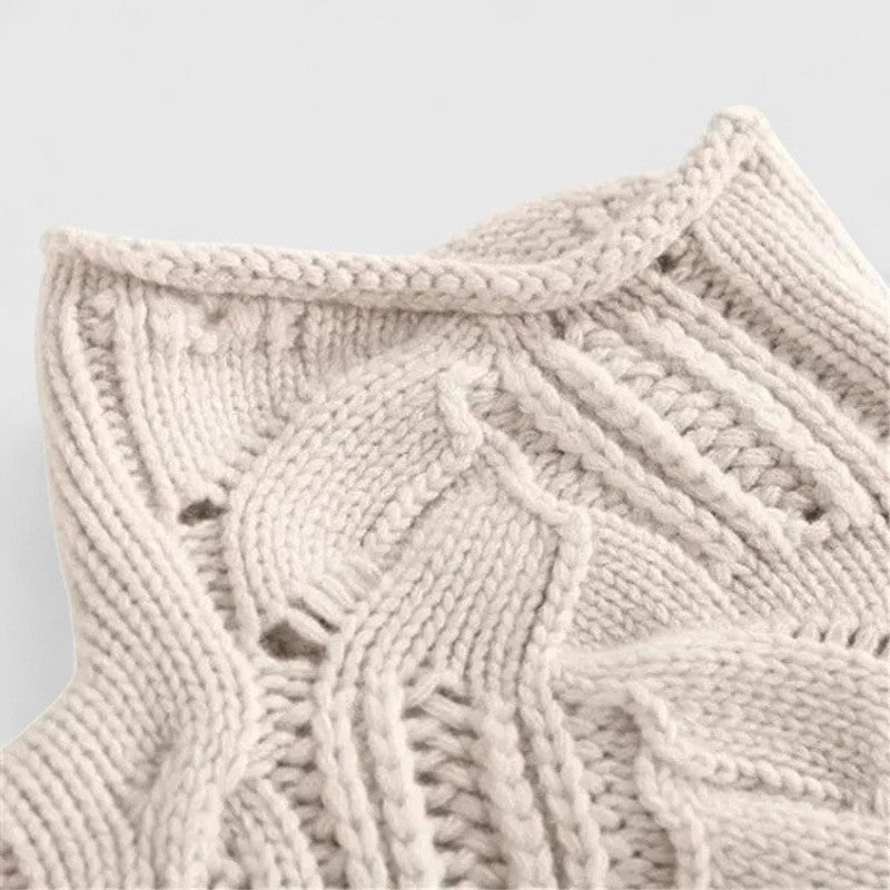 Zendrielle | Zopfmuster-Pullover mit Rollkragen