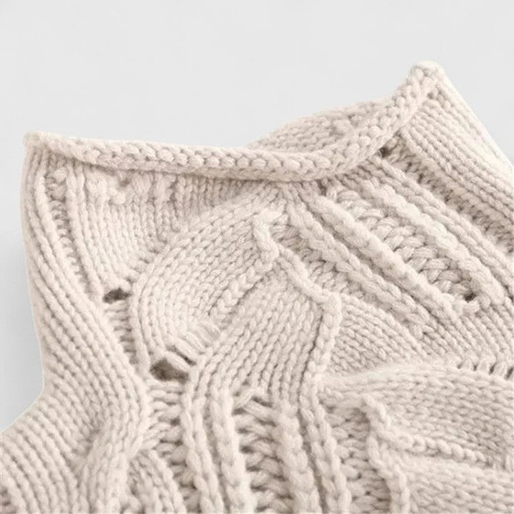 Zendrielle | Zopfmuster-Pullover mit Rollkragen