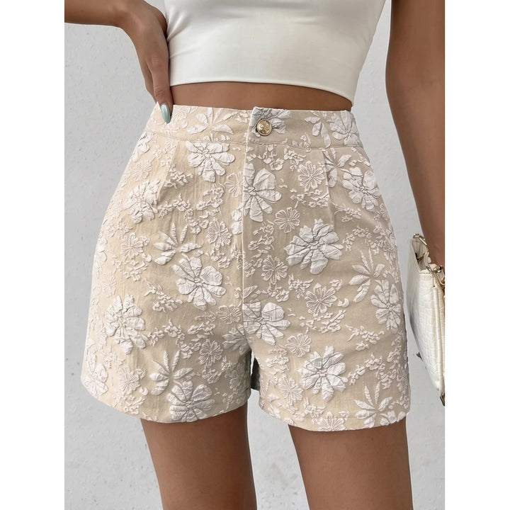 Elise | Hoge taille korte broek met bloemmotief