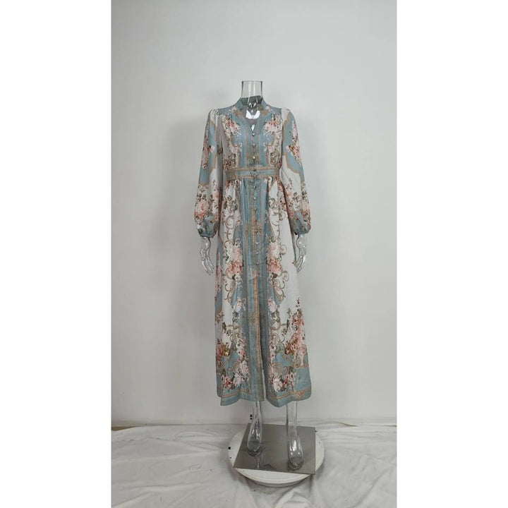 Charlotte | Vintage Bloemen Maxi-jurk met A-lijn