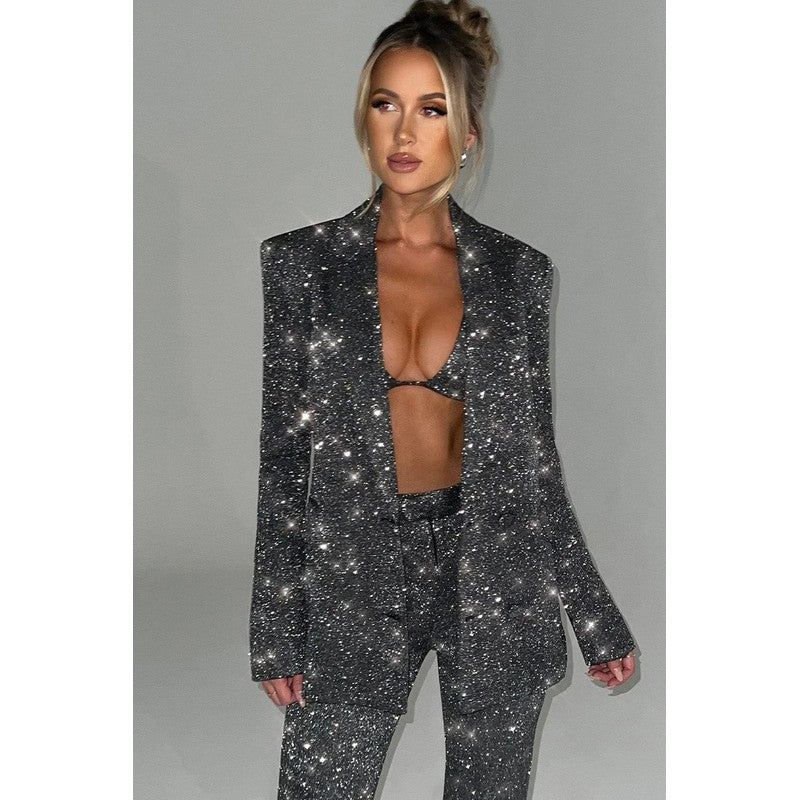 Jade | Glinsterend Drie-delig Set met Blazer en Broek