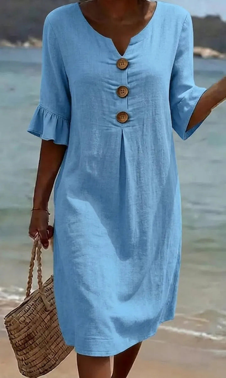 Sietske | Robe midi légère boutonnée